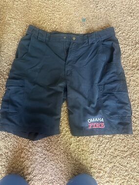 Men's Navy Cargo Shorts with Omaha Fire Logo 2 pair